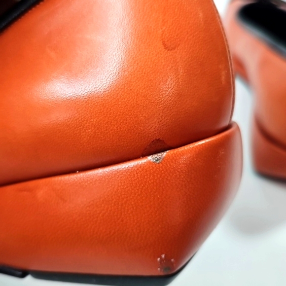 Chanel Two-Tone Wedge Ballet Flats – Black & Burnt Orange Leather – Size 38 - Picture 7 of 9